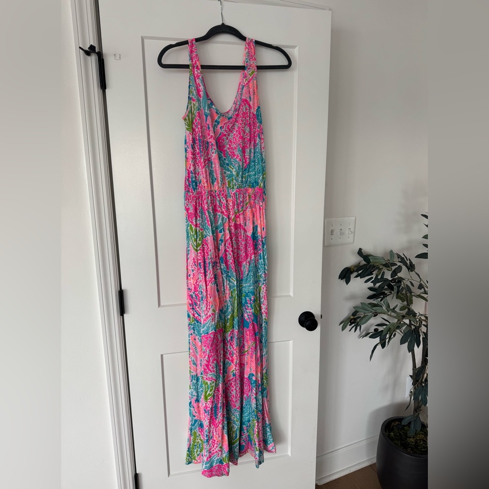 Lilly Pulitzer Pink and Blue Maxi Dress